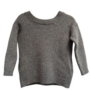VINCE Women’s Gray 3/4 Sleeve Scoop Neck Wool Sweater - Size Medium